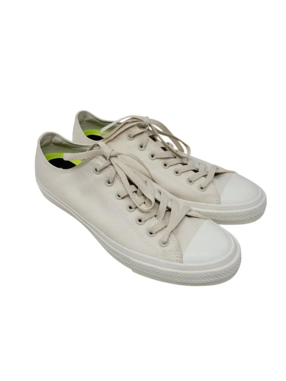 NEW Converse Chuck Taylor II Lunarlon Men Low Top Tan Sneakers Size 11 US cream - Picture 2 of 12